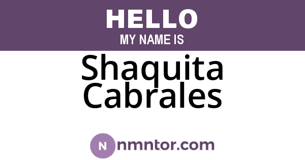 Shaquita Cabrales