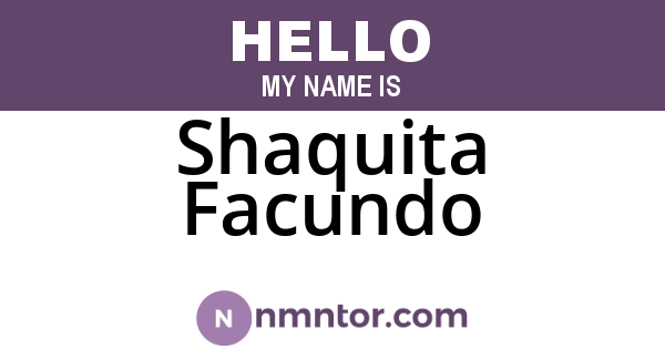 Shaquita Facundo