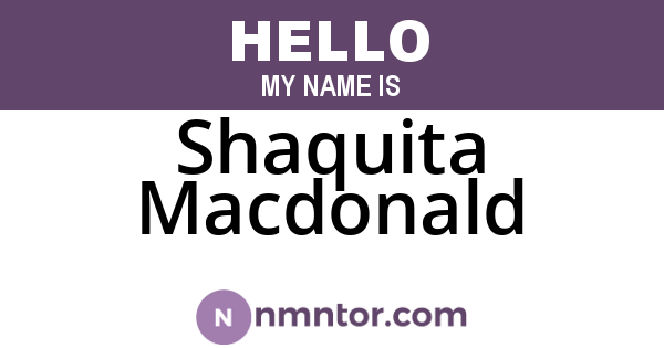 Shaquita Macdonald