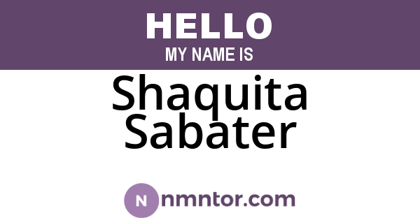Shaquita Sabater