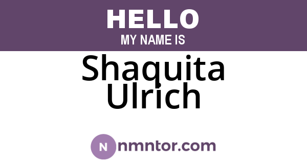 Shaquita Ulrich