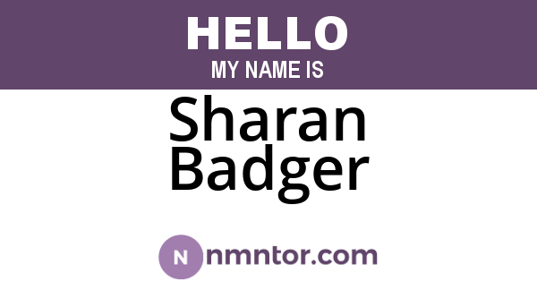 Sharan Badger