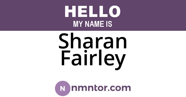 Sharan Fairley