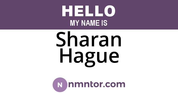 Sharan Hague