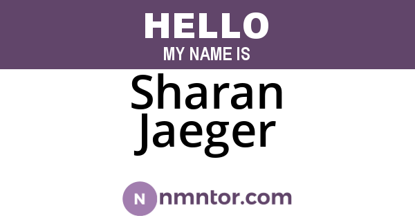 Sharan Jaeger