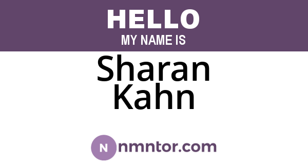 Sharan Kahn