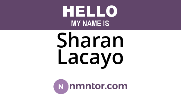 Sharan Lacayo