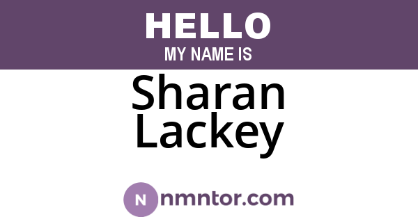 Sharan Lackey