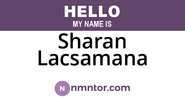Sharan Lacsamana