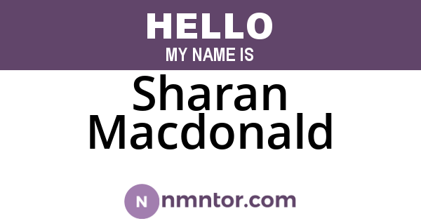 Sharan Macdonald
