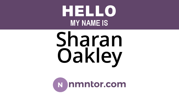 Sharan Oakley