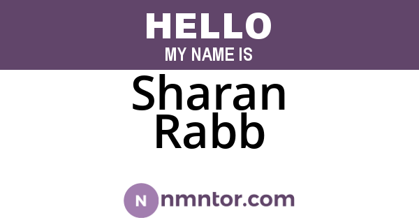 Sharan Rabb