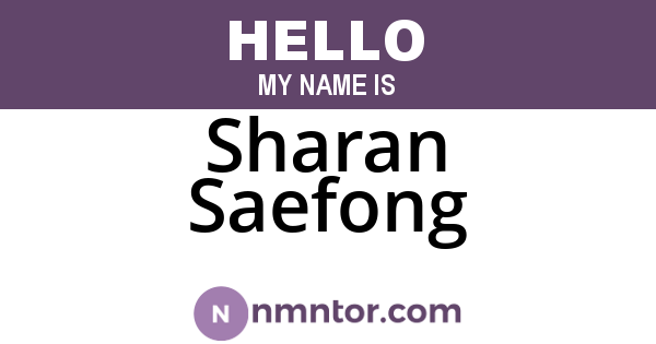 Sharan Saefong