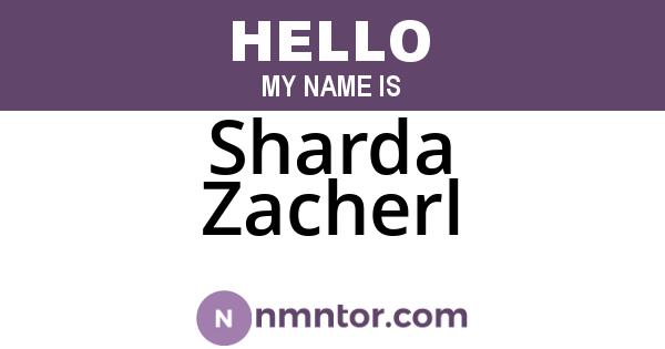 Sharda Zacherl