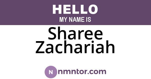 Sharee Zachariah