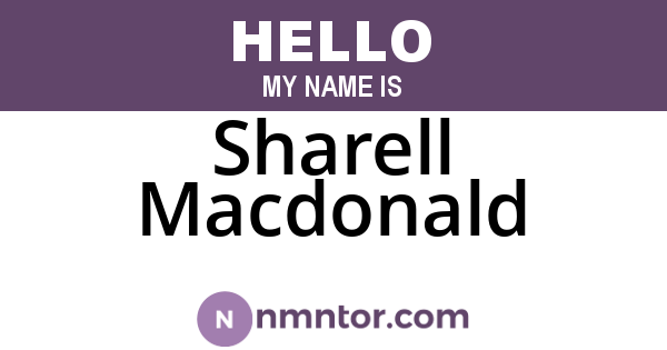 Sharell Macdonald