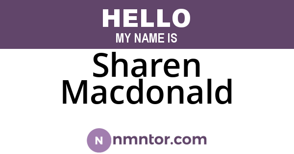 Sharen Macdonald
