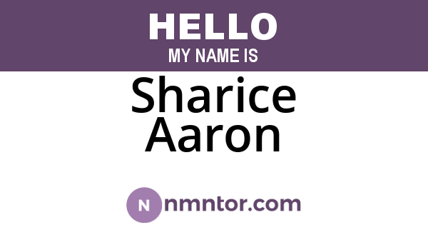 Sharice Aaron