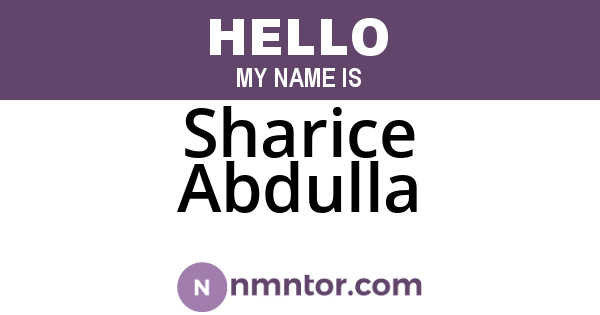Sharice Abdulla