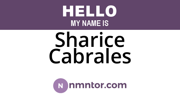 Sharice Cabrales