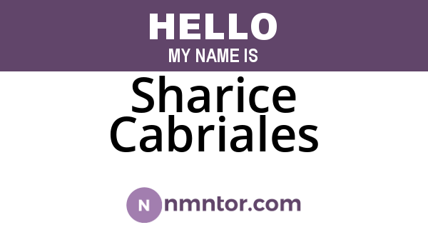 Sharice Cabriales
