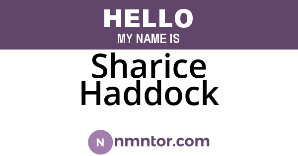 Sharice Haddock