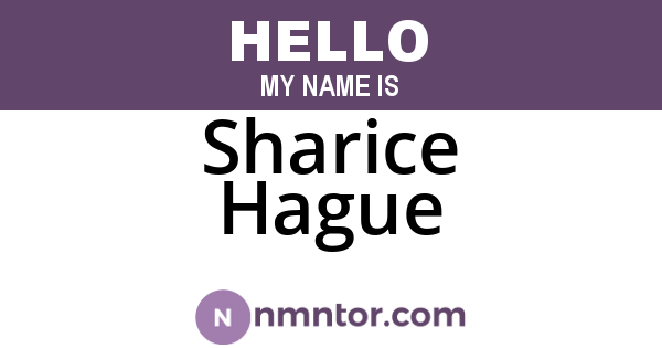 Sharice Hague