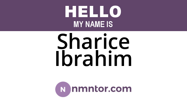 Sharice Ibrahim