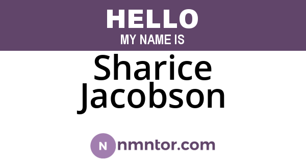 Sharice Jacobson