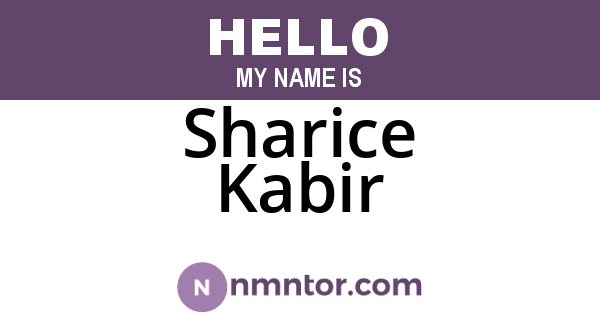 Sharice Kabir