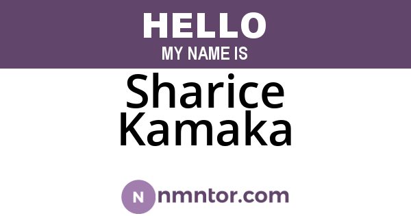 Sharice Kamaka