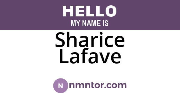 Sharice Lafave