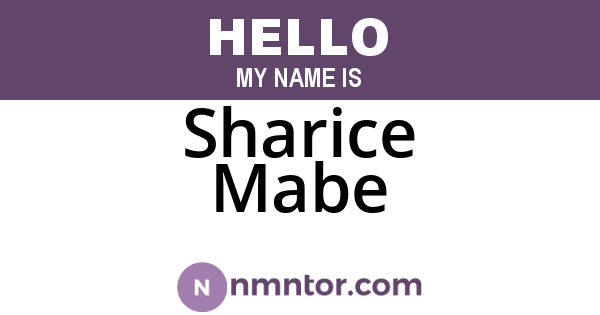 Sharice Mabe