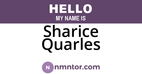 Sharice Quarles