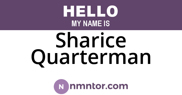 Sharice Quarterman