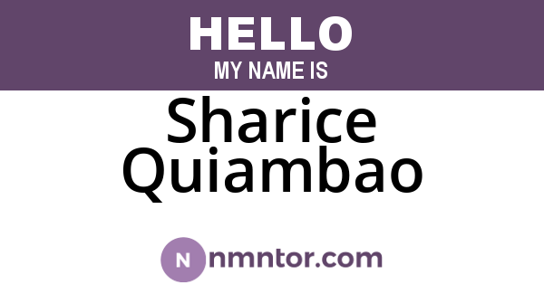 Sharice Quiambao