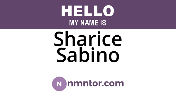 Sharice Sabino