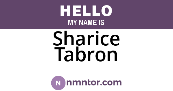 Sharice Tabron
