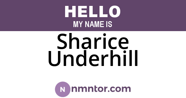 Sharice Underhill