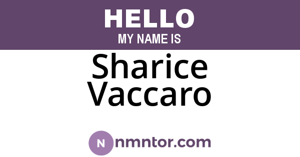 Sharice Vaccaro