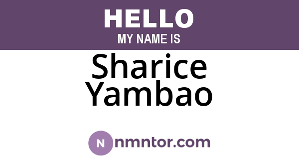 Sharice Yambao