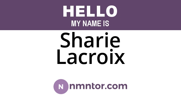 Sharie Lacroix