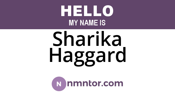 Sharika Haggard