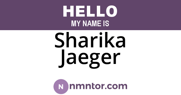 Sharika Jaeger