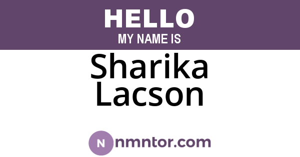 Sharika Lacson