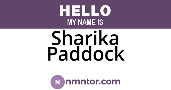 Sharika Paddock