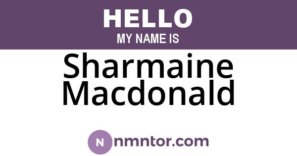 Sharmaine Macdonald