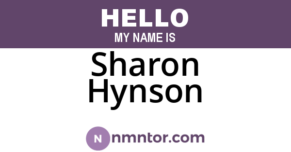 Sharon Hynson