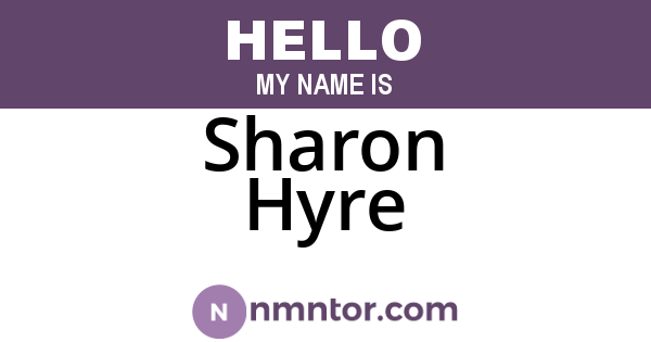 Sharon Hyre