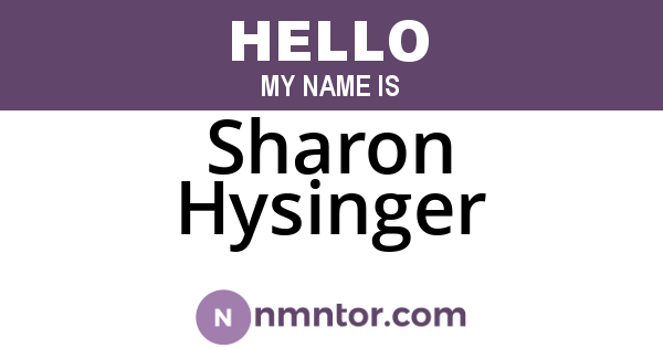 Sharon Hysinger